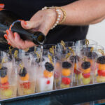 champagne and fruit shooters